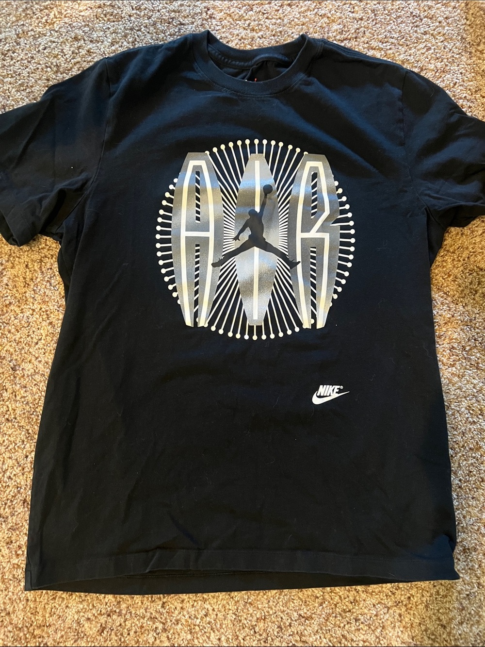 Nike Black T-Shirt with Silver Jordan Graphic